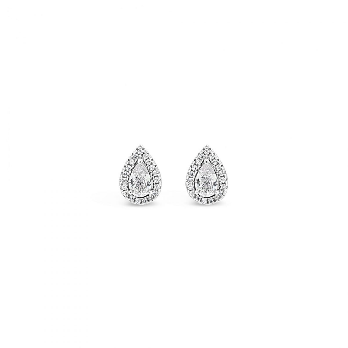 Absolute Jewellery Sterling Silver Cubic Zirconia Teardrop Earrings (SE169SL)