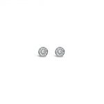 Absolute Jewellery Sterling Silver Birthstone Circle Earrings - April (SE200APR)