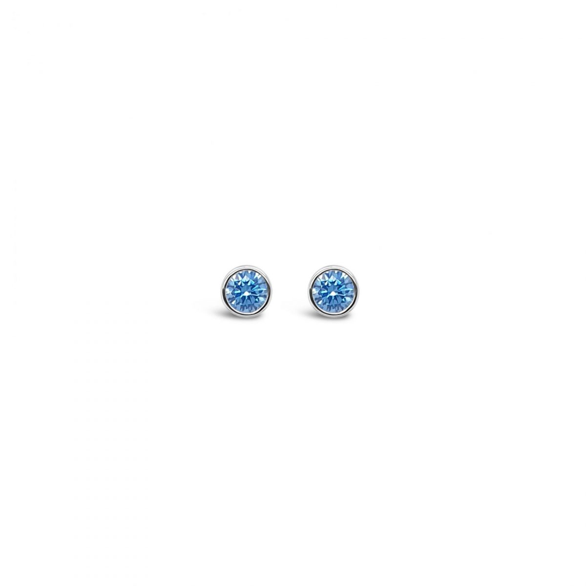 Absolute Jewellery Sterling Silver Birthstone Circle Earrings - December (SE200DEC)