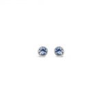 Absolute Jewellery Sterling Silver Birthstone Circle Earrings - March (SE200MAR)