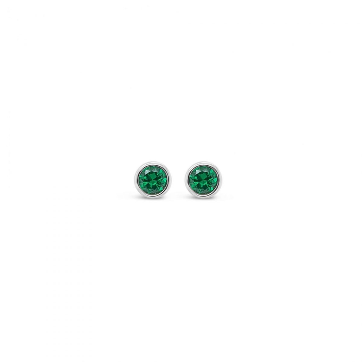 Absolute Jewellery Sterling Silver Birthstone Circle Earrings - May (SE200MAY)