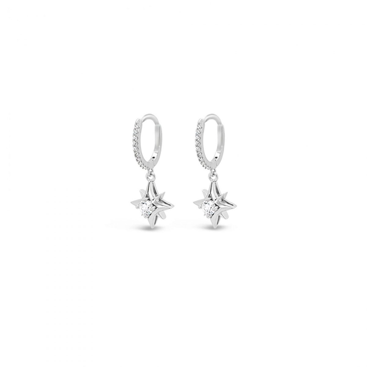 Absolute Jewellery Sterling Silver Star Drop Earrings (SE208SL)