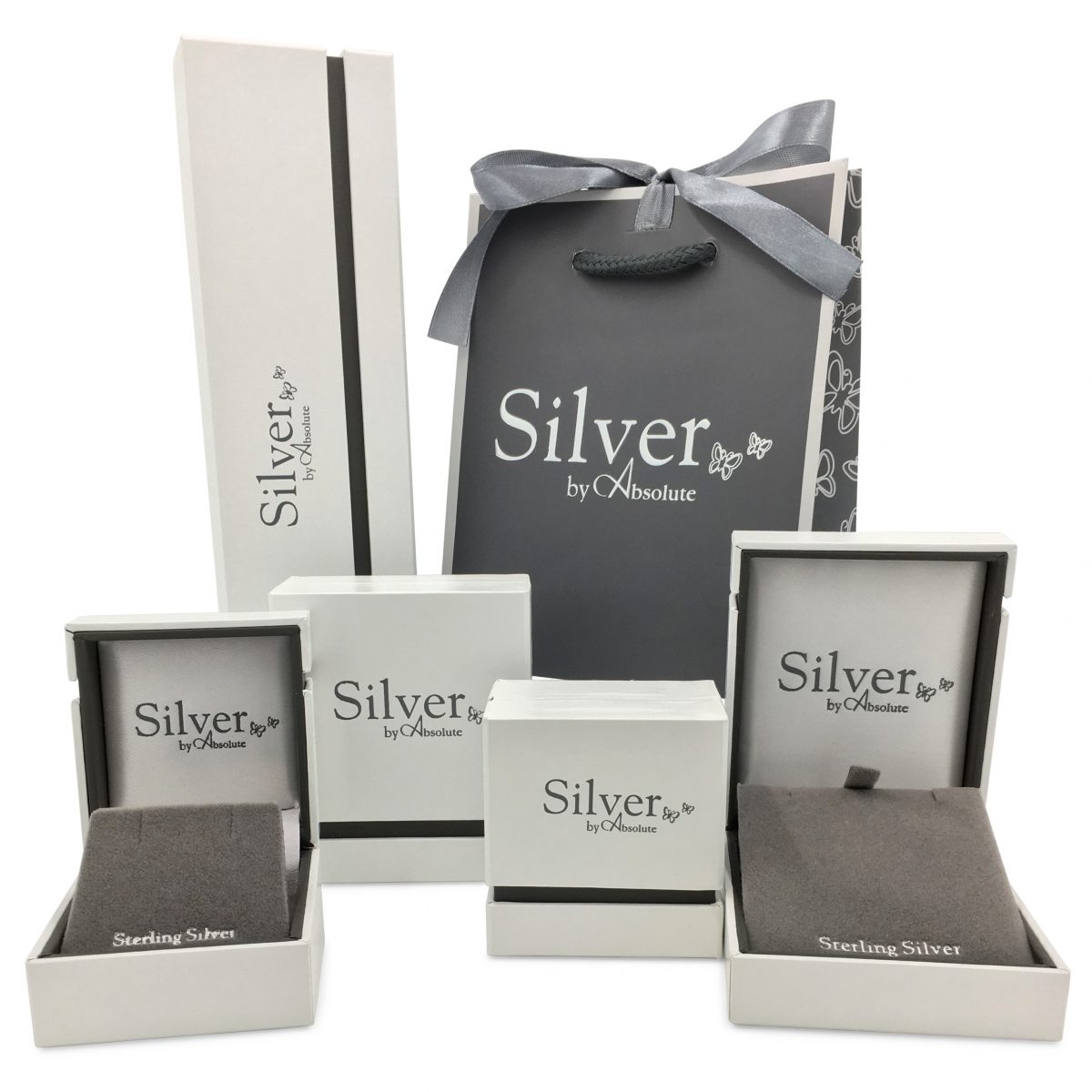 Absolute Jewellery Sterling Silver Solitaire Ring With Pavé Band - Extra Small (SR103SL-XS)