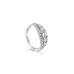 Absolute Jewellery Sterling Silver Five Stone Claw Set In Cubic Zirconia Surround Ring - Extra Small (SR109SL-XS)