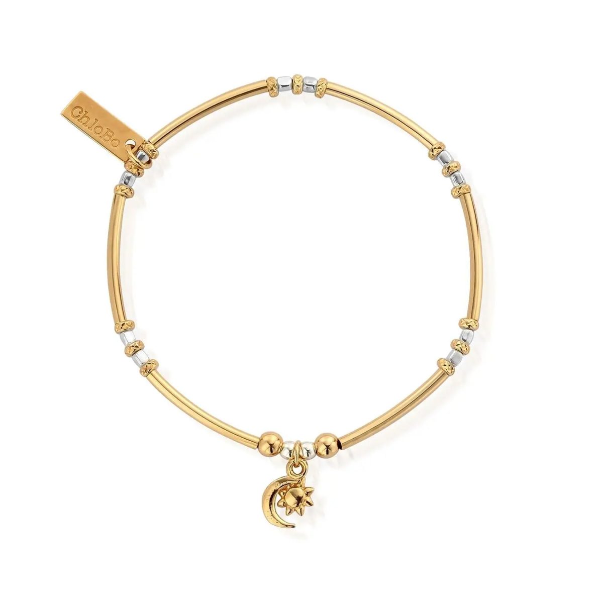 ChloBo Dainty Moon and Sun Bracelet in Gold (GMBMNCR1097)