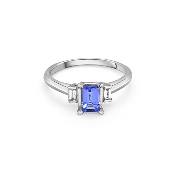 Platinum Tanzanite & Diamond Ring