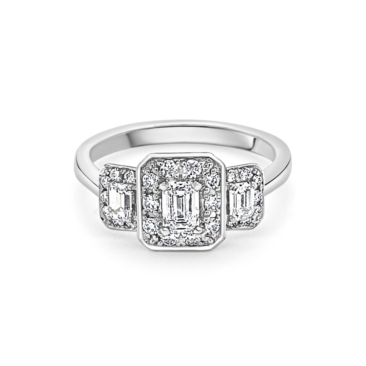 Platinum Diamond Three Stone Engagement Ring