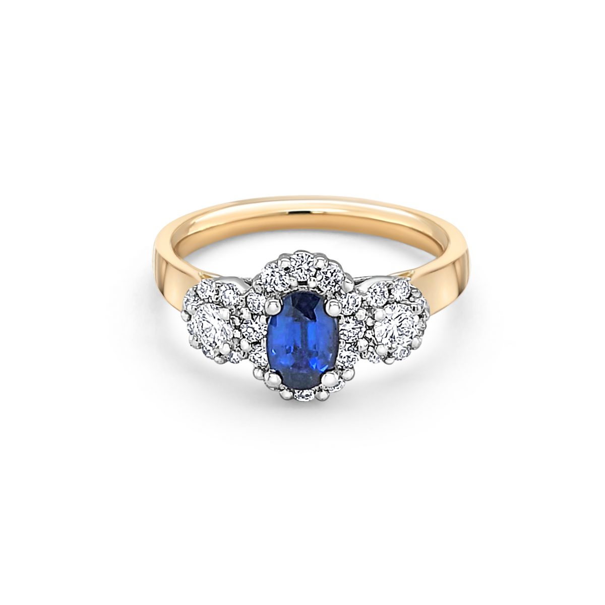 18ct Yellow Gold Sapphire & Diamond Ring