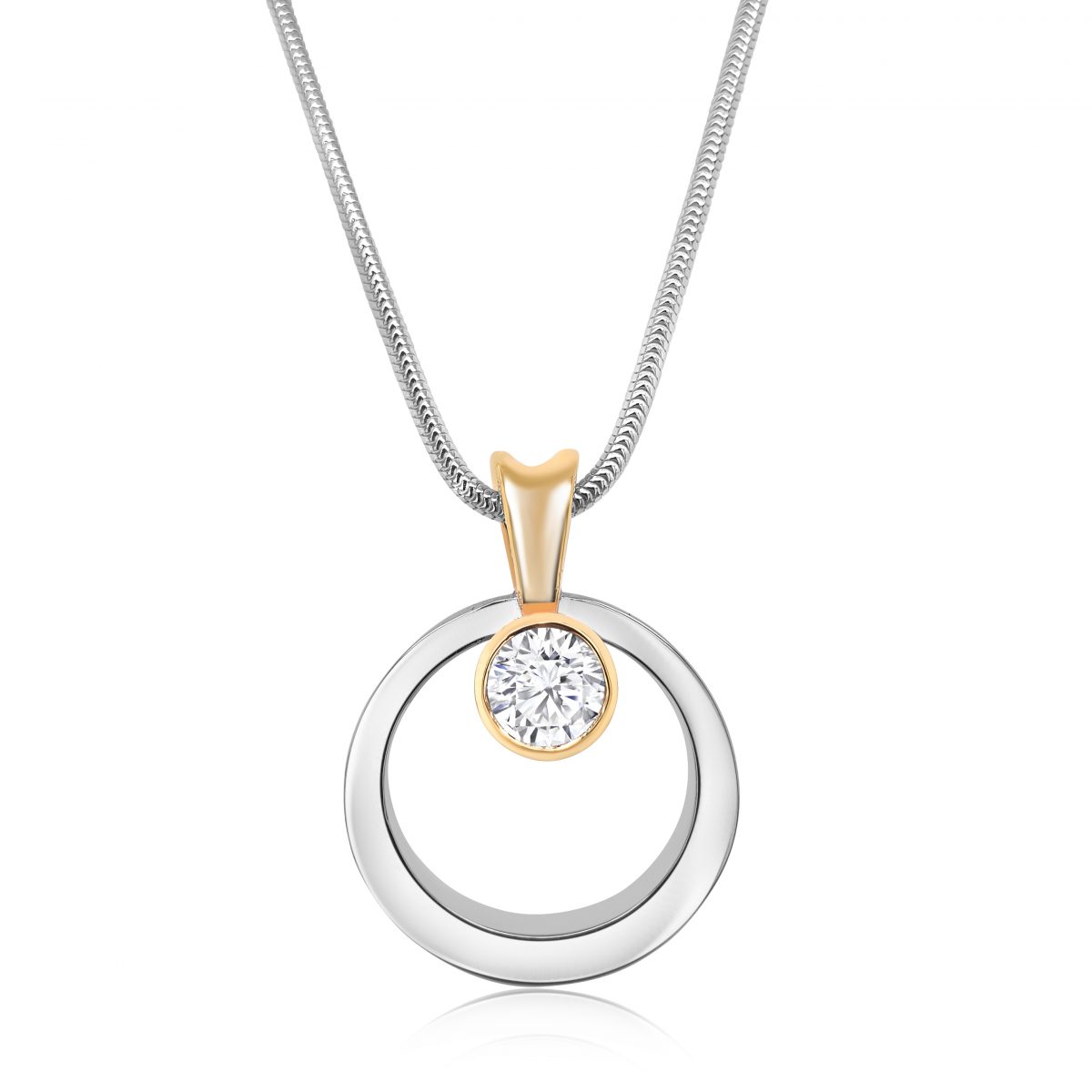 Cathal Barber Goldsmith Hand-Made Pendant with Cubic Zirconia