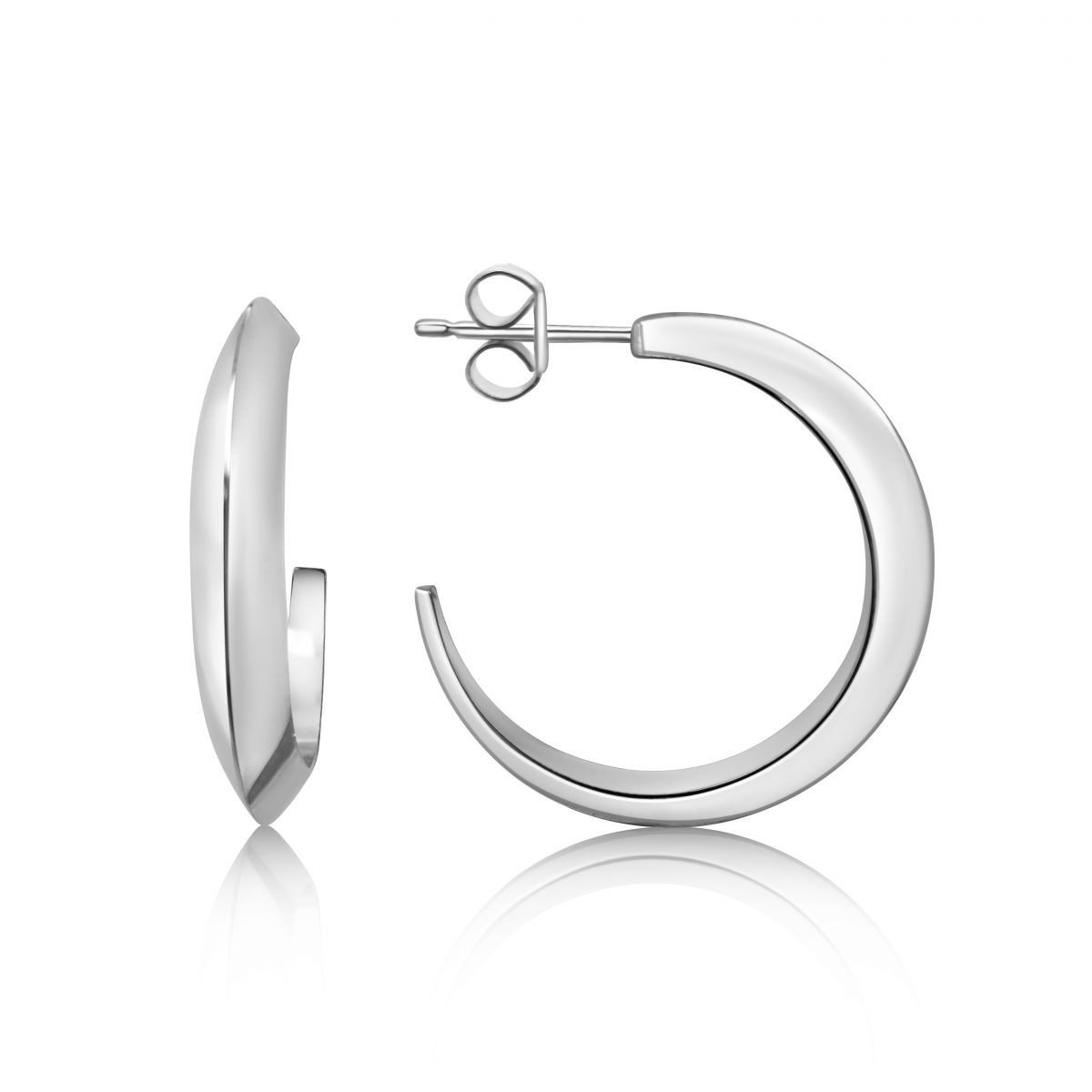 Cathal Barber Goldsmith Hoop Earrings in Silver