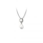 Newbridge Silverware Pearl Drop Pendant with Clear Stone (VGK086)