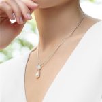 Newbridge Silverware Pearl Drop Pendant with Clear Stone (VGK086)