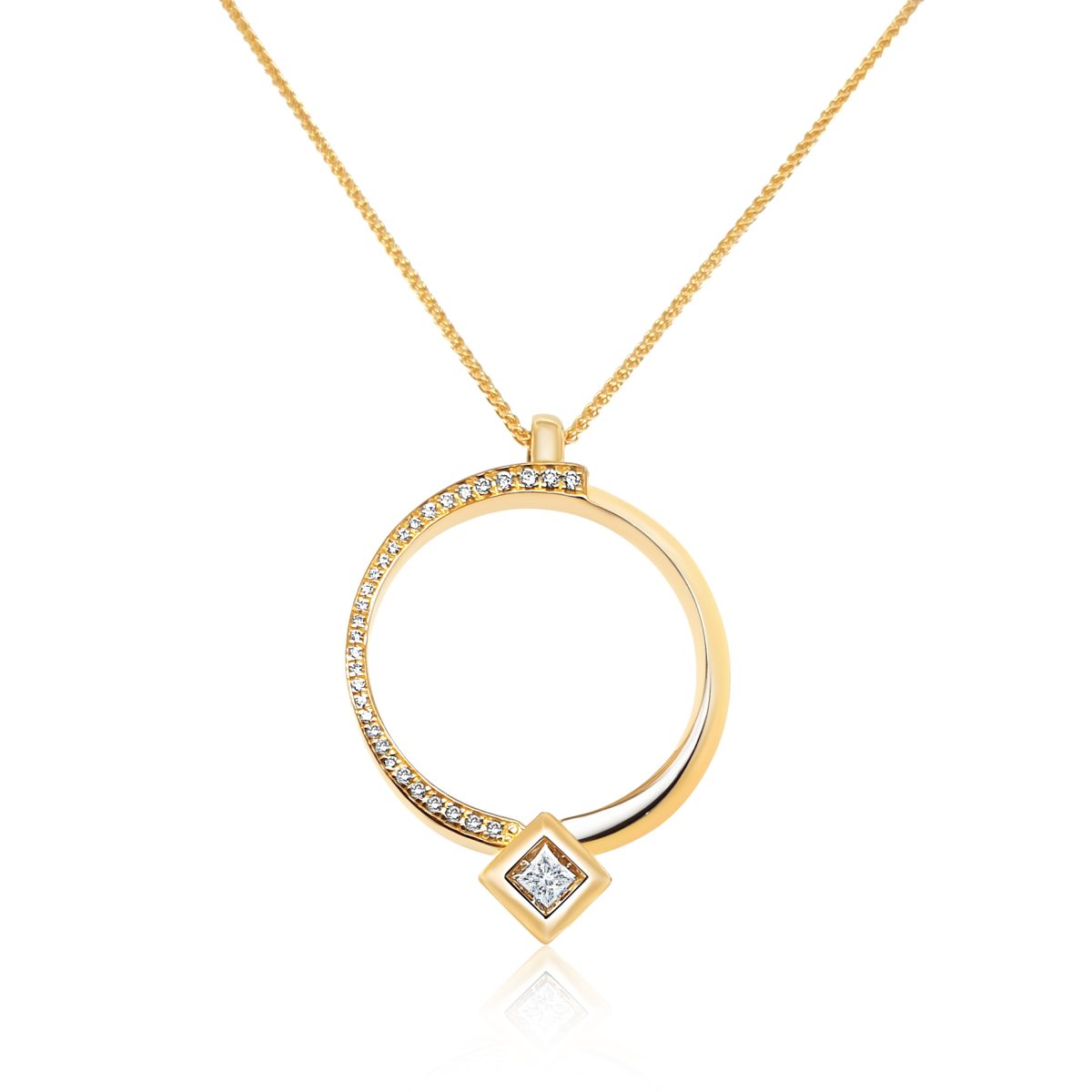 Cathal Barber Goldsmith Hand-Made Circular Diamond Pendant