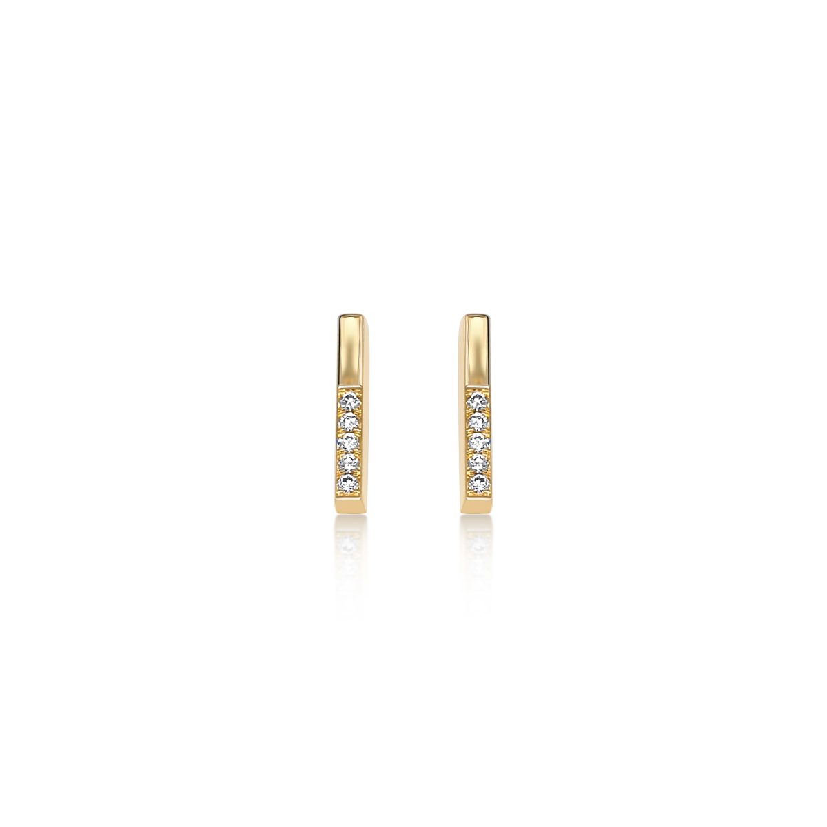 Cathal Barber Goldsmith 9ct Gold Diamond Bar Earrings