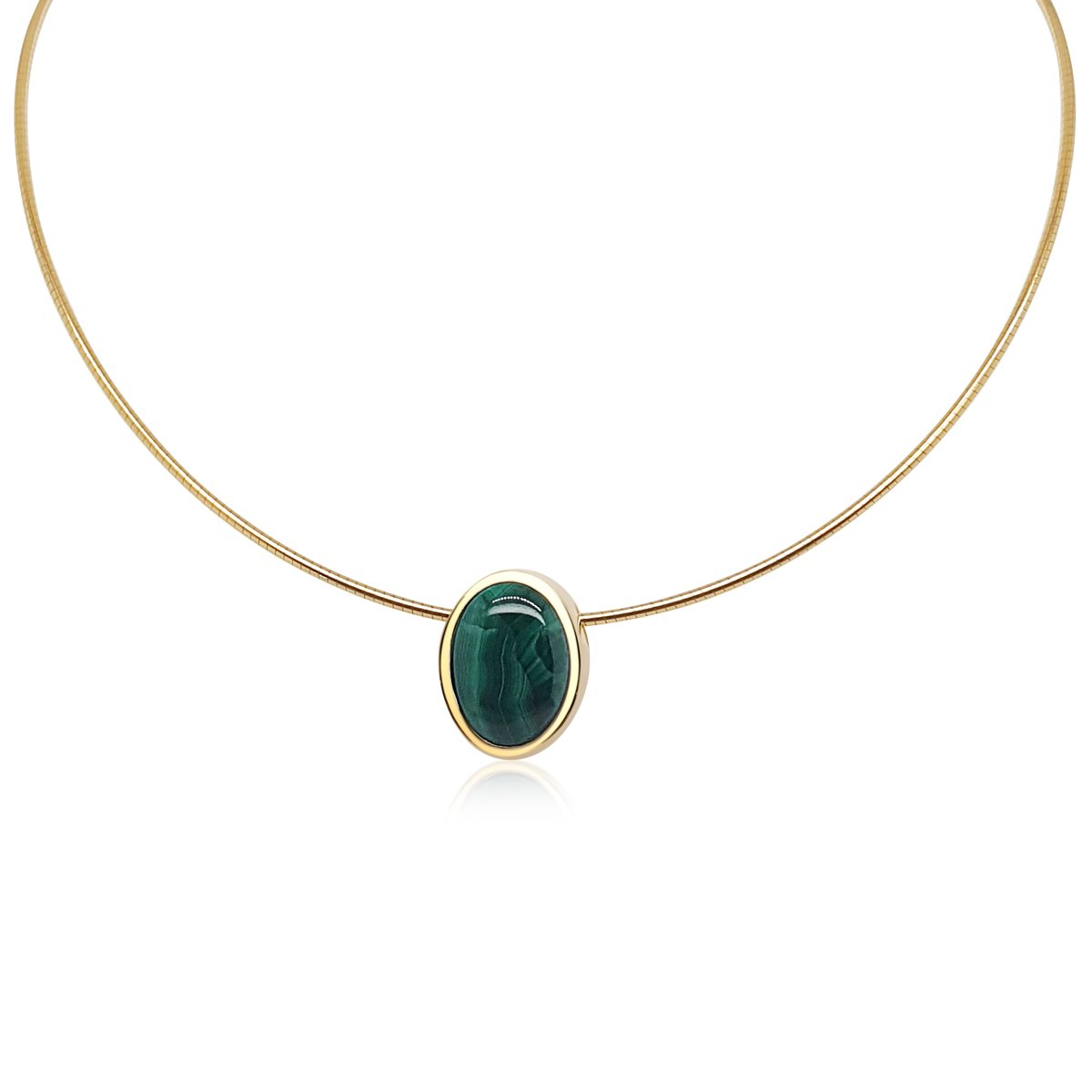 Cathal Barber Goldsmith 9ct Gold Malachite Pendant