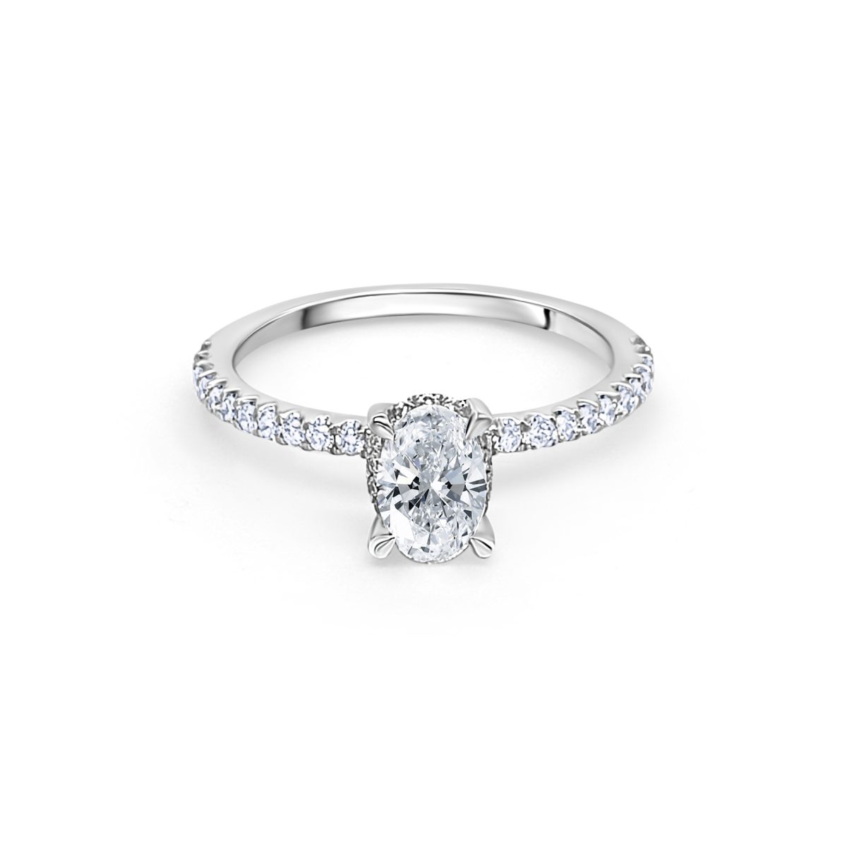 18ct White Gold Oval Engagement Ring