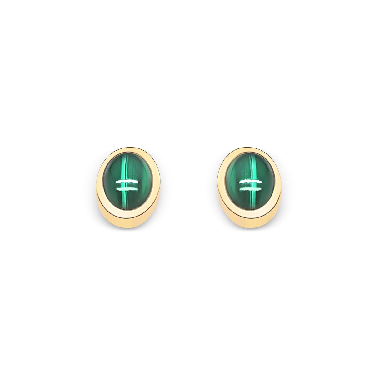 Cathal Barber Goldsmith 9ct Gold Malachite Earrings