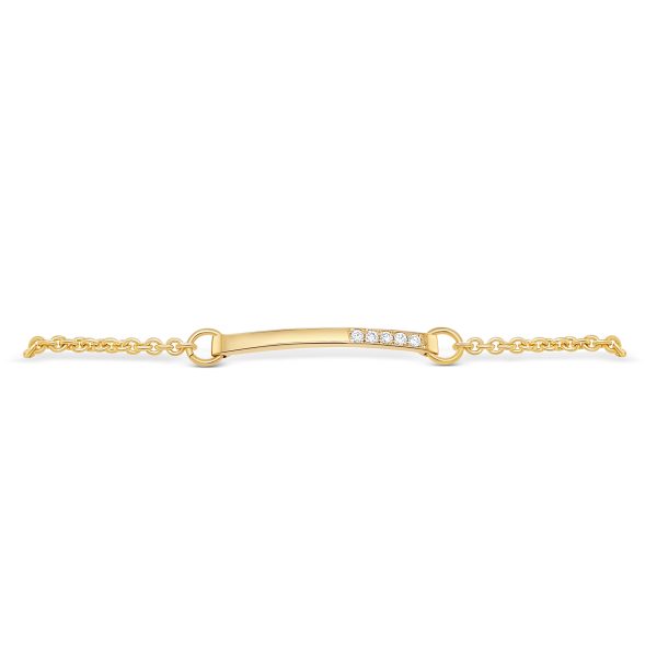 Cathal Barber Goldsmith 9ct Gold Bar Bracelet With Diamonds