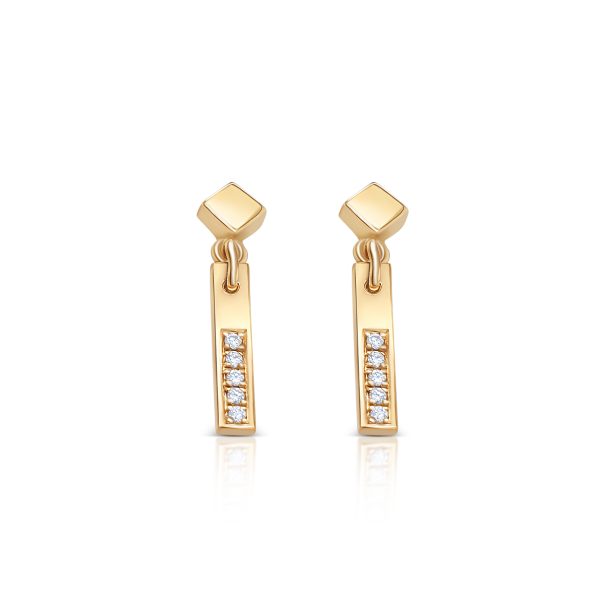 Cathal Barber Goldsmith 9ct Yellow Gold Diamond Earrings