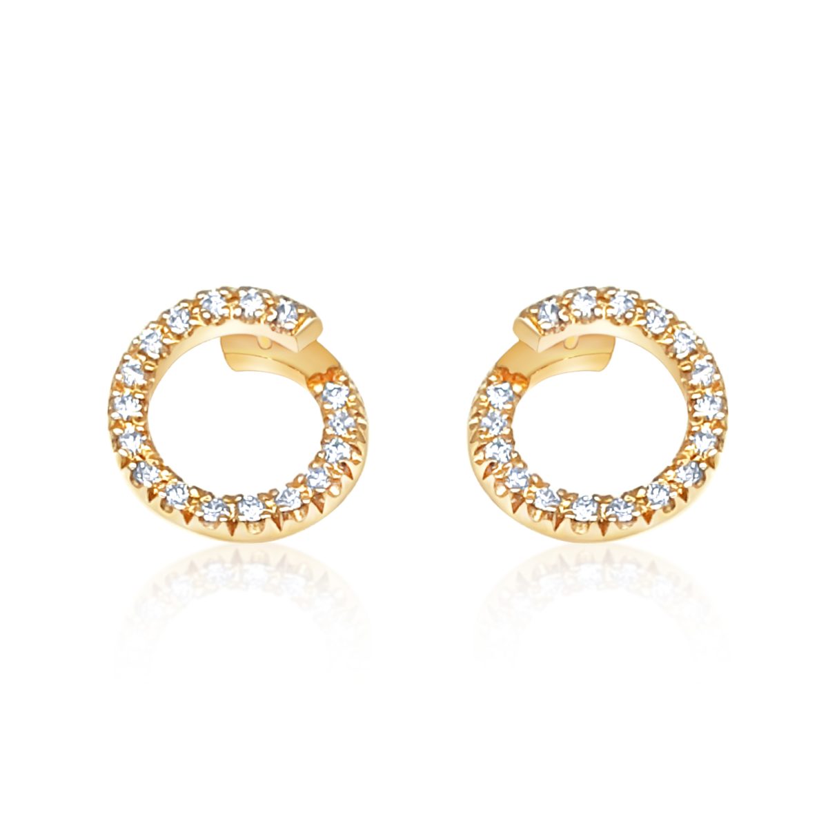 Cathal Barber Goldsmith 9ct Gold Circular Diamond Earrings