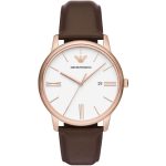 ARMANI STAINLESS STEEL BORWN LEATHER WATCH (AR11572)