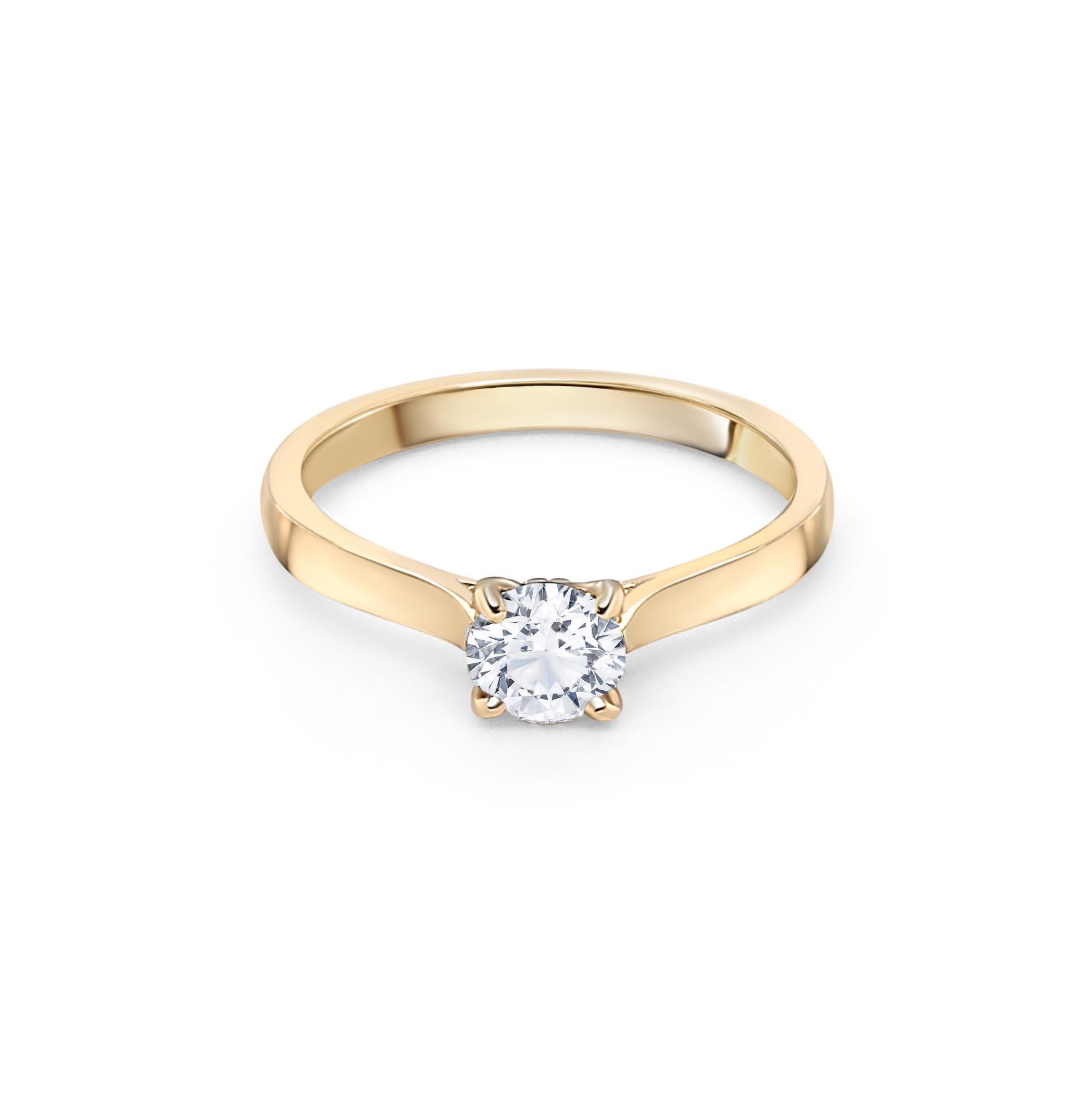 Cathal Barber 18ct Yellow Gold Solitaire Lab Diamond Engagement Ring 