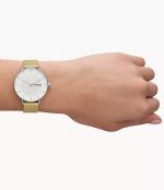 SKAGEN Riis Three-Hand Gold-Tone Stainless Steel Mesh Watch (SKW3092)