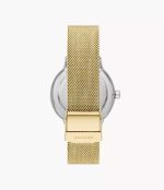 SKAGEN Riis Three-Hand Gold-Tone Stainless Steel Mesh Watch (SKW3092)