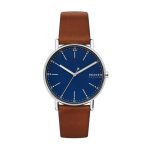 Skagen Riis Three-Hand Medium Brown Leather Watch (SKW6885)