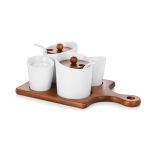 Newbridge Ceramic and Wood Condiment Set (TM0802)