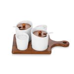 Newbridge Ceramic and Wood Condiment Set (TM0802)