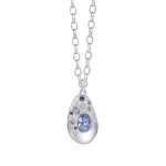 Newbridge Silverware Large Pendant with Blue and Clear Stones (P8870)