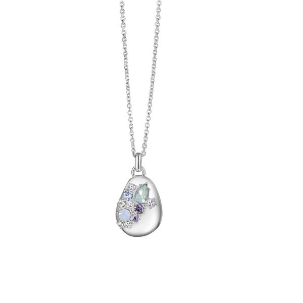 Newbridge Silverware Small Pendant with Blue and Clear Stones (P8869)