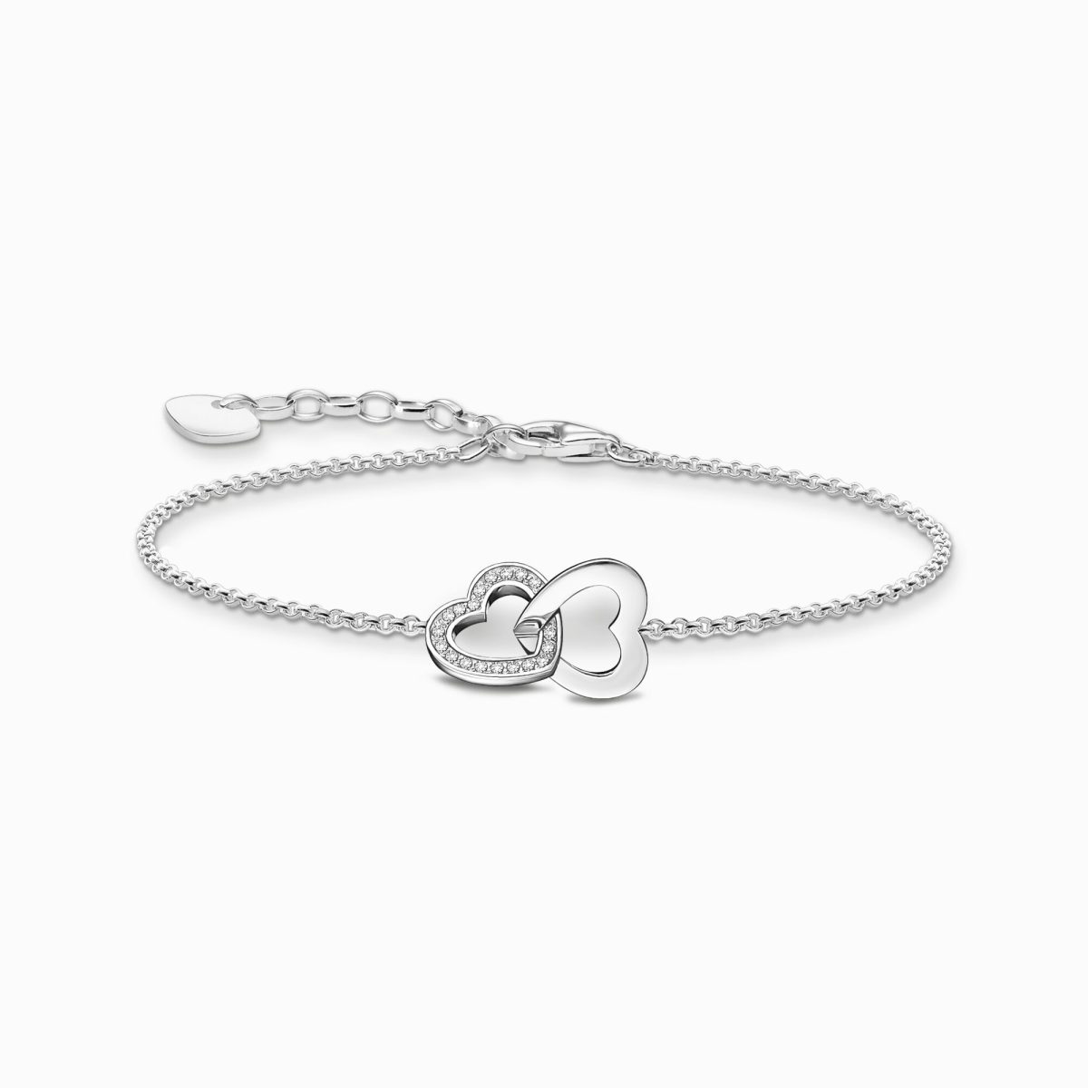 Thomas Sabo Silver bracelet with intertwined hearts pendant (A2163-051-14-L19V)