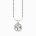 Thomas Sabo Silver necklace with tree of love pendant and cold enamel (KE2220-007-21-L45V)