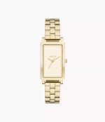 Skagen Hagen Three-Hand Gold Stainless Steel Rectangular Watch (SKW3098)