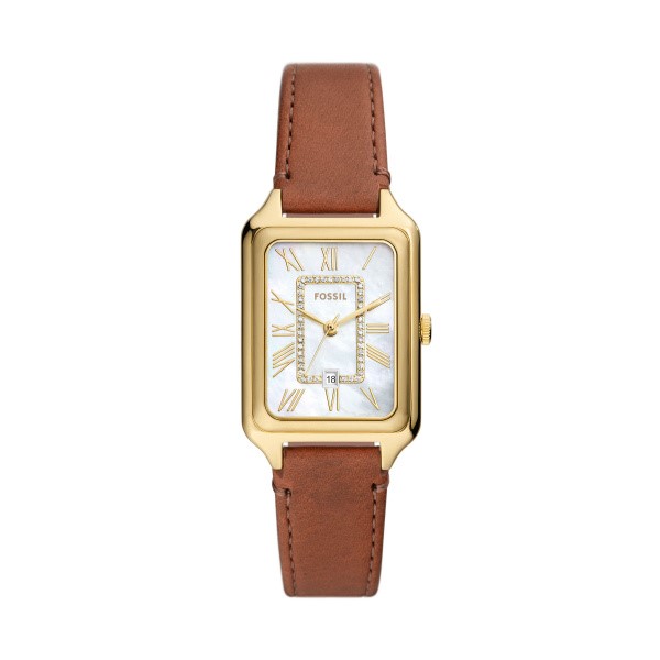 Fossil Raquel Three-Hand Date Medium Brown Leather Watch (ES5307)