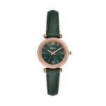 Fossil Carlie Three-Hand Green LiteHide™ Leather Watch (ES5370)