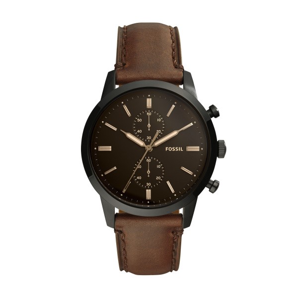 Fossil Townsman 44mm Chronograph Brown Leather Watch (FS5437)