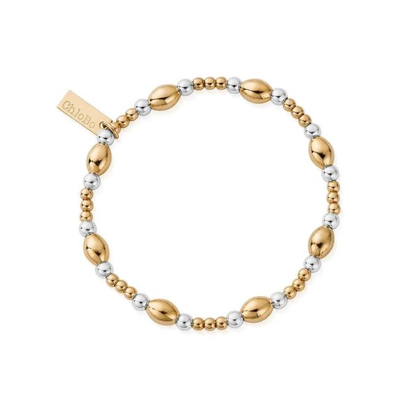 Chlobo Mixed Metal Cute Oval Bracelet (GMBCOR)