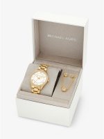 Michael Kors Mini Lauryn Gold-Tone Watch and Jewelry Gift Set (MK4849SET)