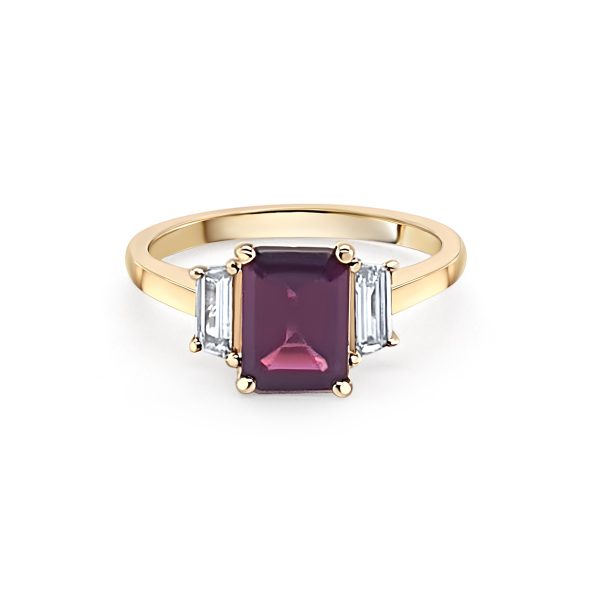 Cathal Barber Goldsmith 18ct Yellow Gold Rhodolite Garnet Diamond Dress Ring