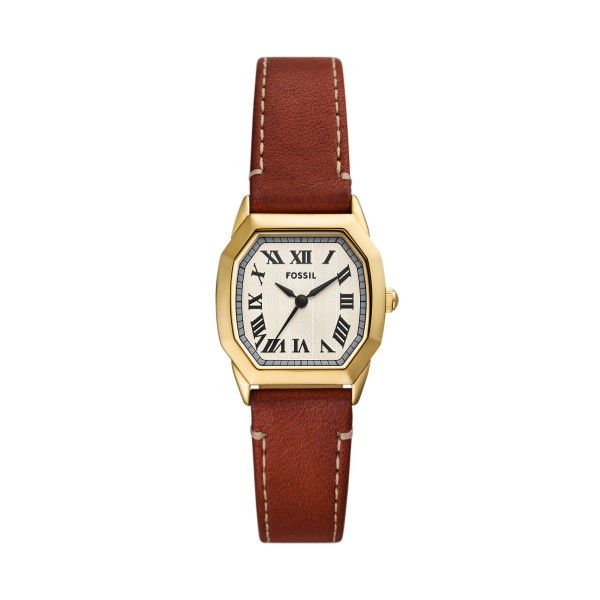 Fossil Harlow Three-Hand Medium Brown Leather Watch (ES5364)