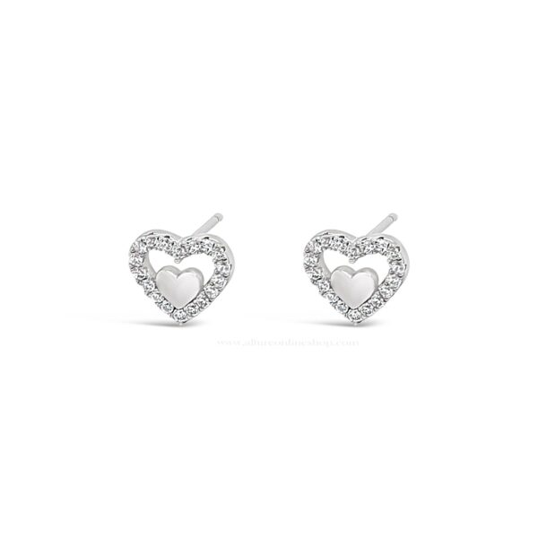 Absolute Kids Collection Silver Heart & Crystal Stones Earrings (HCE435)