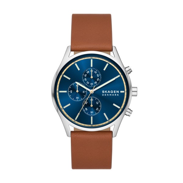 Skagen Holst Chronograph Luggage Leather Watch (SKW6916)